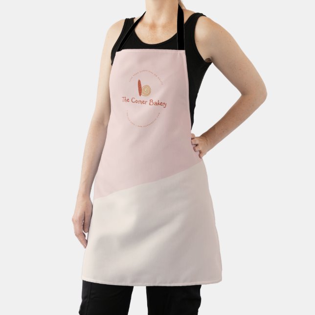 Tablier Logo En Terracotta Rose Simple Boulangerie Moderne (Insitu)
