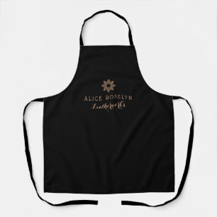 Tablier logo noir élégant en cuir