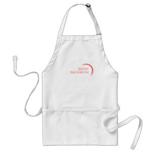 Tablier Logo Nom, Croissant Rouge Minimaliste Élégant