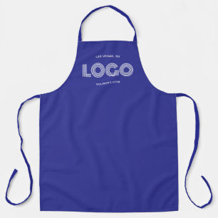 Tablier Logo rectangulaire moderne bleu profond et blanc