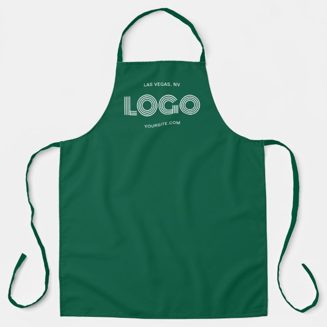 Tablier Logo rectangulaire moderne et vert chasseur et bla (Recto)