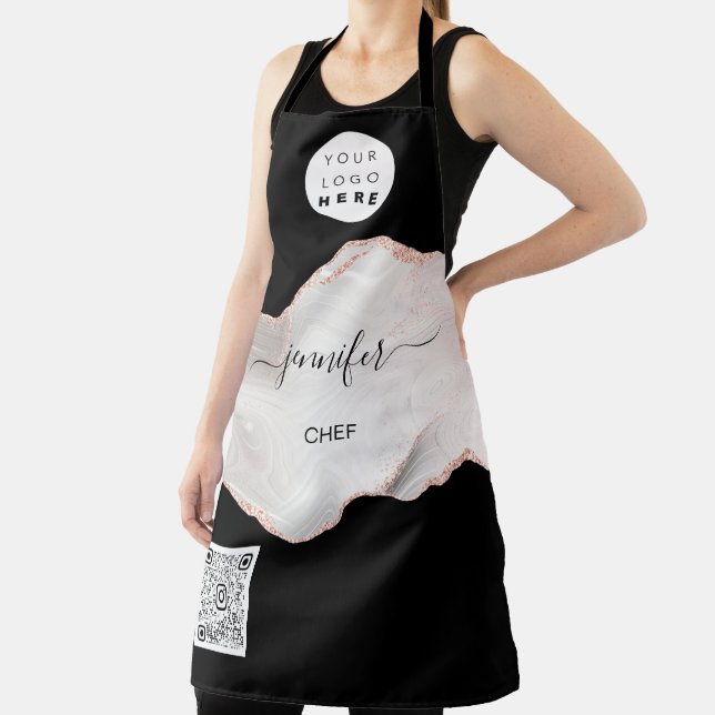 Tablier Logo Restaurant Boulangerie Restauration Cake Rose (Insitu)