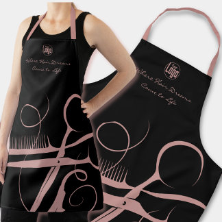 Tablier Logo rose-noir personnalisé Outils à cheveux de de