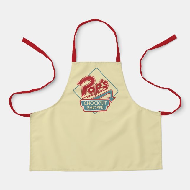 Tablier Logo rouge de la boutique Pop's Chock'Lit (Recto)