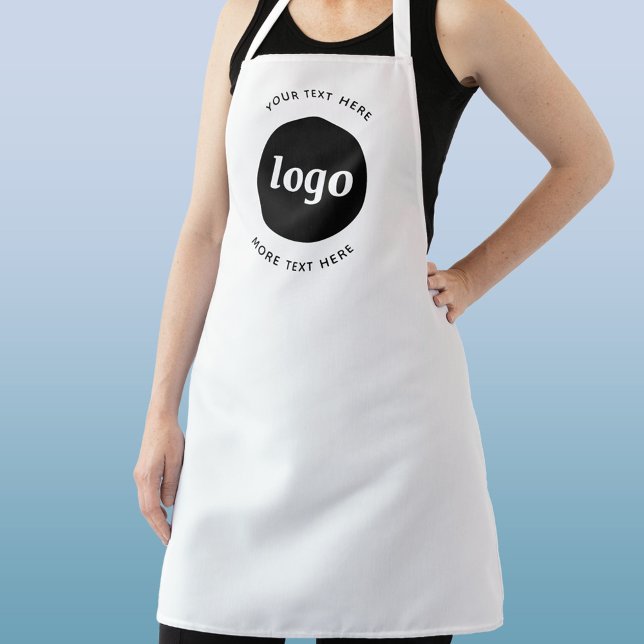 Tablier Logo Simple Avec Entreprise Texte (Simple logo with text promotional business apron)