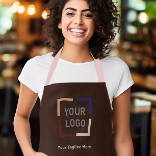 Tablier Logo simple personnalisé de l'entreprise brun per