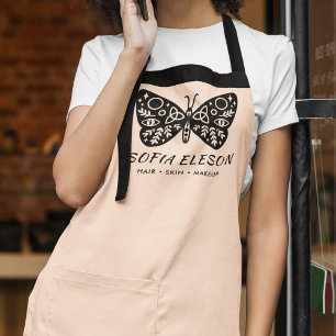 Tablier Logo stylish Black Butterfly Logo Blush Pink Emplo