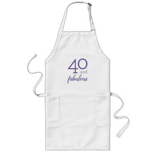 Tablier Long 40 et fabuleux, violet et tablier blanc