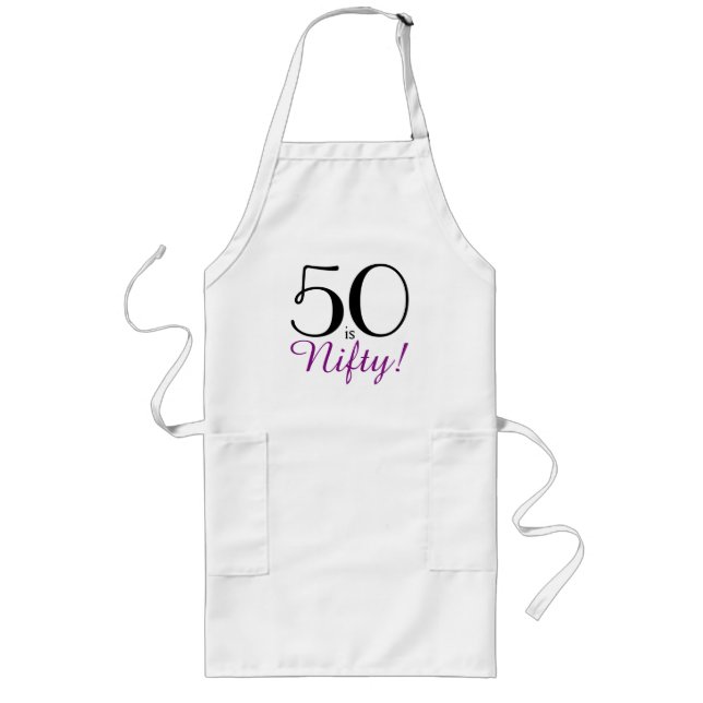 Tablier Long 50, c'est Nifty ! 50e anniversaire de fête d'avril (Devant)