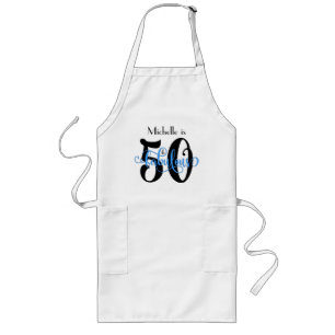 Tablier Long 50 et anniversaire noir et bleu fabuleux de