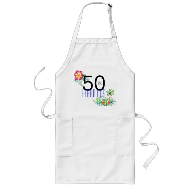 Tablier Long 50 et cinquantième anniversaire tropical fabuleux (Devant)
