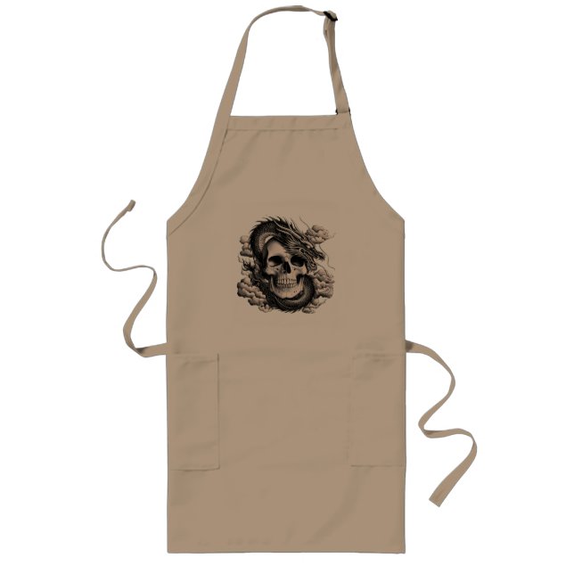 Tablier Long A SKULL AND A DRAGON Long Apron (Devant)