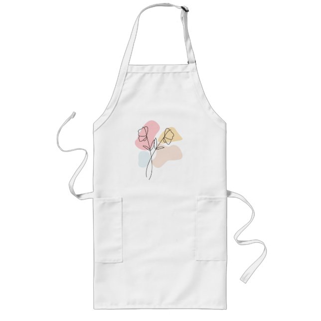 Tablier Long Abstrait Pastel Floral (Devant)