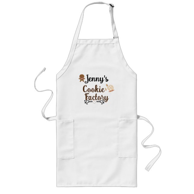 Tablier Long Adult Custom Name Holiday Cookie de Noël Baking (Devant)