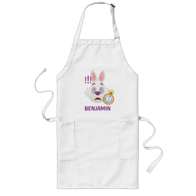 Tablier Long Alice Au Pays Des Merveilles | Emoji du lapin blan (Devant)