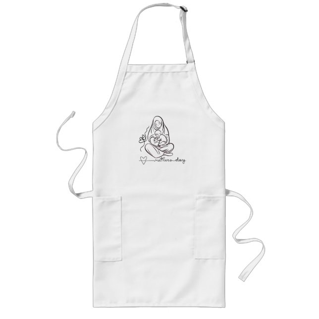 Tablier Long Amour de maman Beau design (Devant)