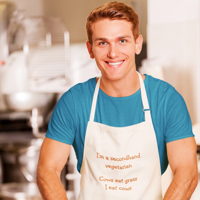 Tablier Long Amusant Je Suis Une Cuisine Végétarienne BBQ Secon (Funny Im A Secondhand Vegetarian BBQ Kitchen Apron)