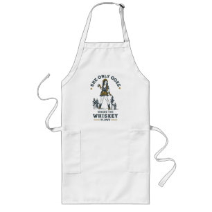 Tablier Long Amusant Vintage Western Cowgirl Whiskey Lover