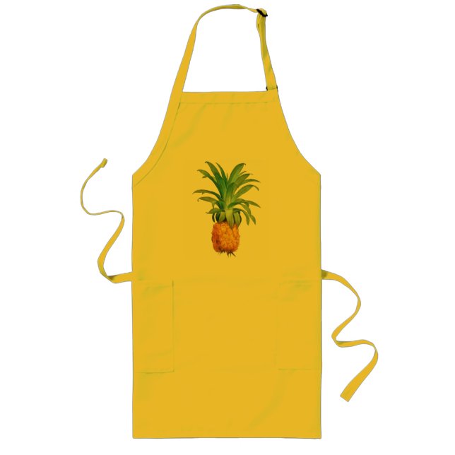 Tablier Long Ananas jaune orange vert (Devant)