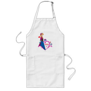 Tablier Long Anna Coeur rose