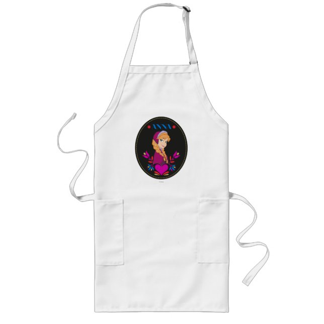 Tablier Long Anna | Portrait en cercle noir (Devant)