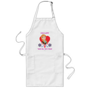 Tablier Long Anna   Portrait en Coeur Rouge