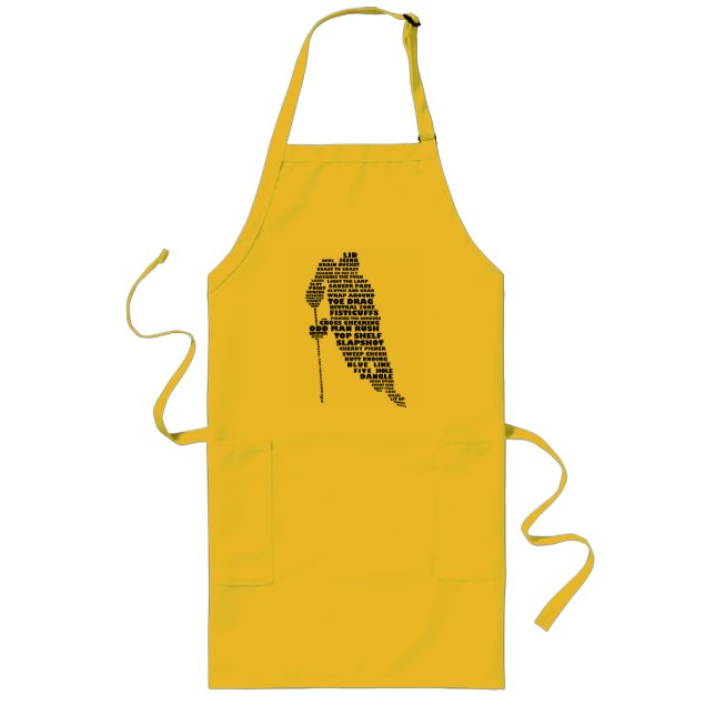 Tablier Long Apron de typographie du joueur de hockey (Devant)