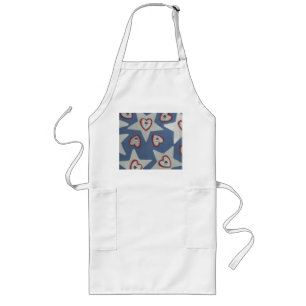 Tablier Long Apron des coeurs et des étoiles