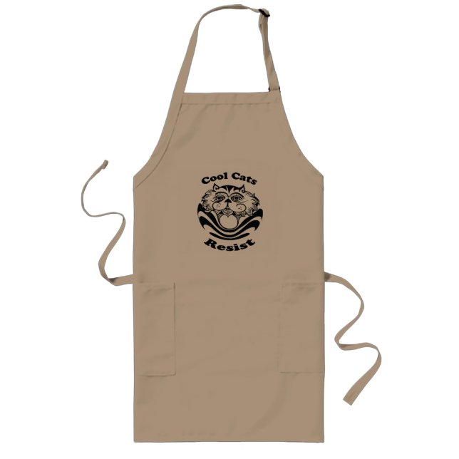 Tablier Long Apron - Les chats Cool résistent (Devant)