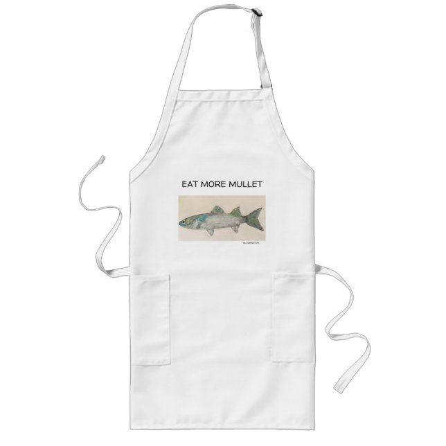 Tablier Long Apron Mangez Plus De Mullet, Nettoyez Minimal Pois (Devant)