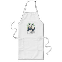 Aquarelle Panda Ours Maman & Bébé en Bambou