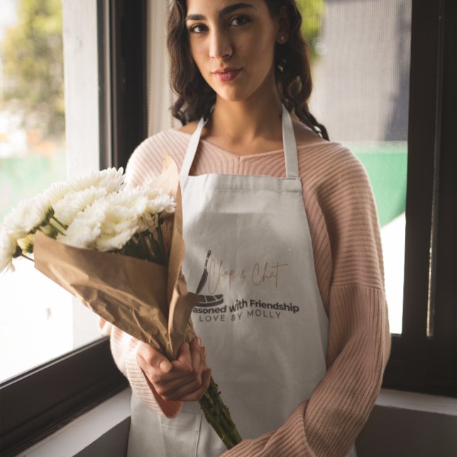 Tablier Long Assaisonné d'amitié Chop et bavardage (Créateur téléchargé)