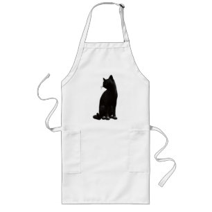 Tablier Long Assis tablette de chat noir