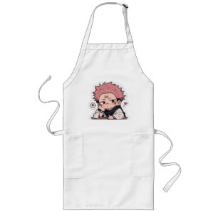 Tablier Long Autocollant de roi mignon chibi boudeur - Cheveux