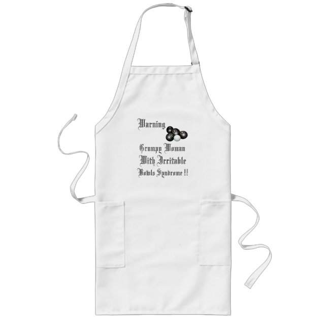 Tablier Long Avertissement Grumpy Bowoman Femme Avec Des Bowles (Devant)