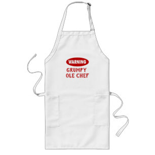 Tablier Long Avertissement personnalisable Grumpy Chef Apron