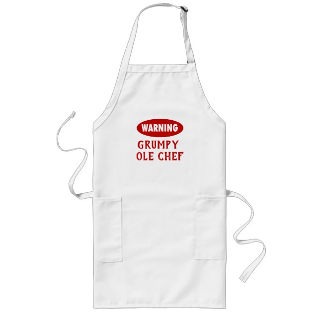 Tablier Long Avertissement personnalisable Grumpy Chef Apron (Devant)