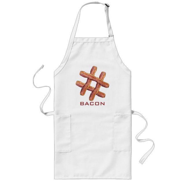 Tablier Long Bacon hashtag (Devant)
