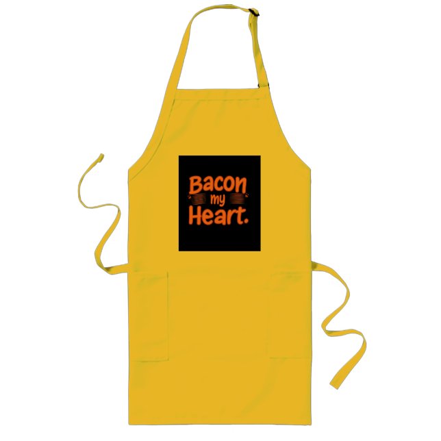 Tablier Long Bacon, mon coeur (Devant)