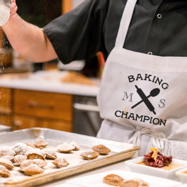 Tablier Long Baking Champion White Kitchen Apron pour Bakers (Perfect for keeping his clothes clean while Dad bakes you your favorite cakes.)
