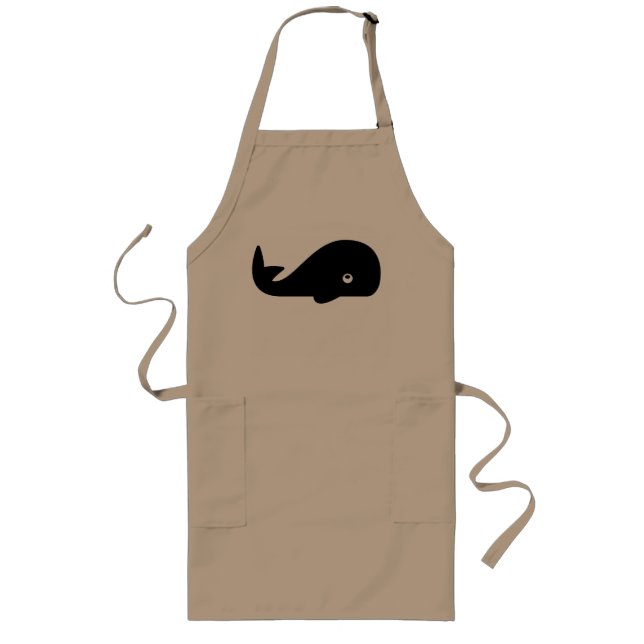 Tablier Long Baleine croustillante noire dans le tablier beige (Devant)