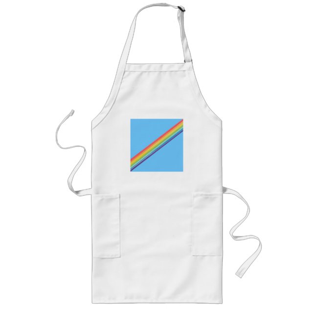 Tablier Long Bandes arc-en-ciel diagonales (Devant)