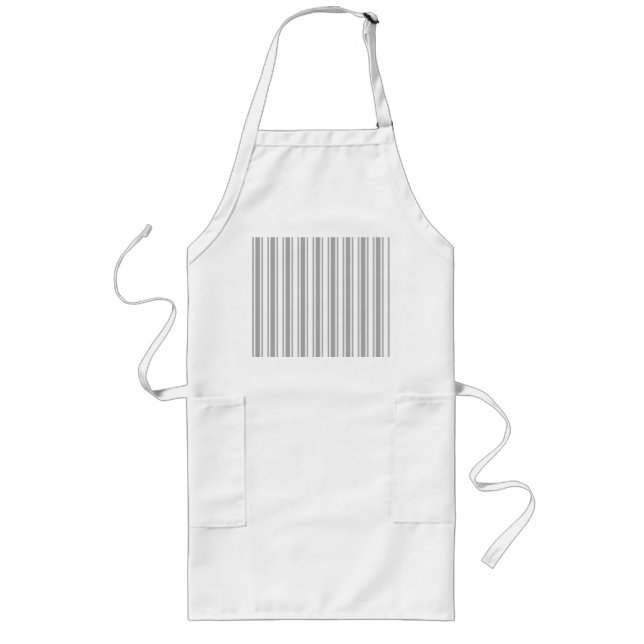 Tablier Long Bandes de bonbons grises et blanches (Devant)