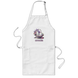 Tablier Long Bénédiction de Pâques - Lapin & Panier Fleur Délic