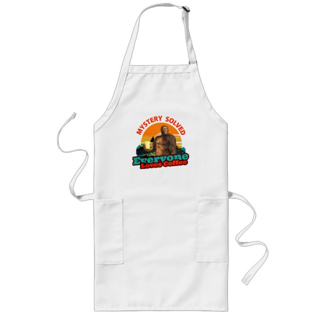 Tablier Long Bigfoot Café Mystère Résolu Humour (Devant)