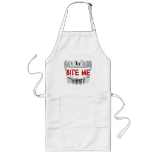 Tablier Long Bite-Moi Sang Et Dents Vampire Apron