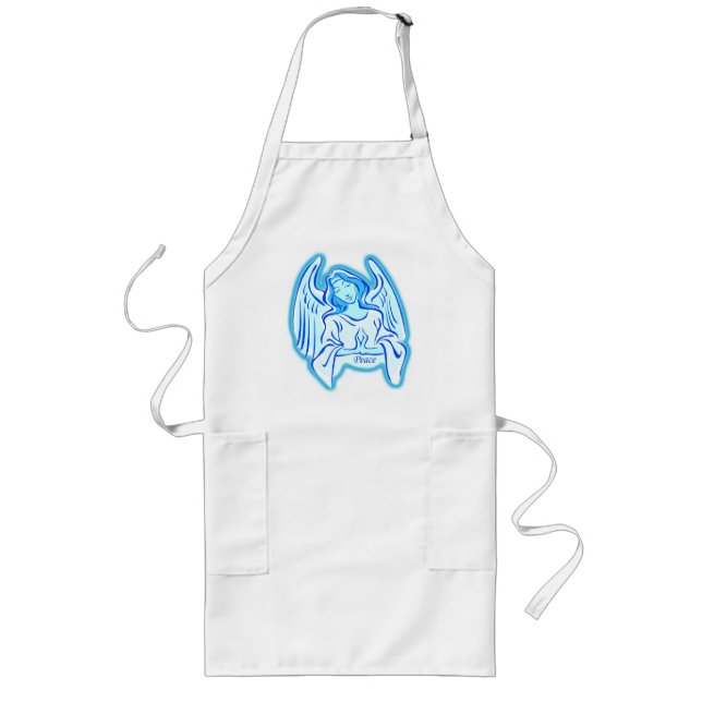 Tablier Long Bleu Ange De Paix Apron (Devant)