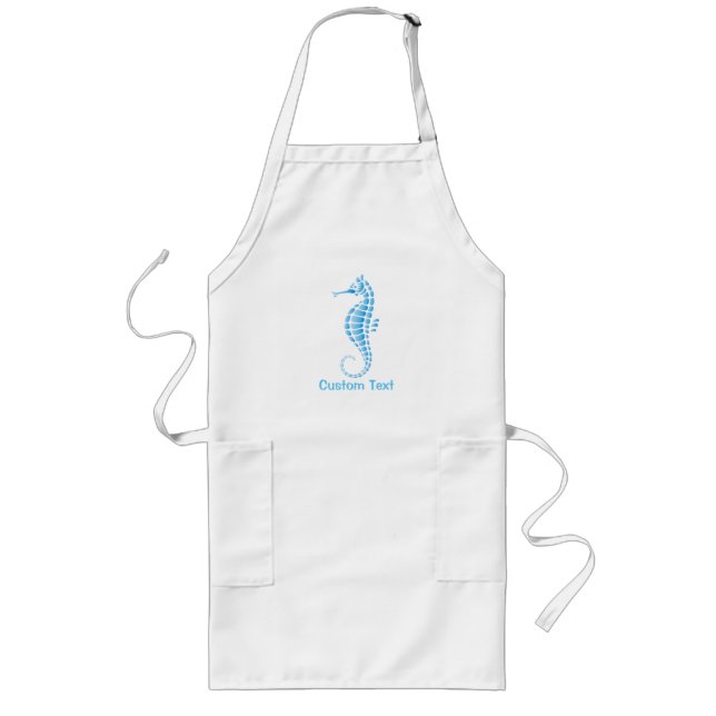 Tablier Long Bleu hippocampe (Devant)