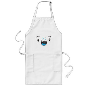 Tablier Long Bleu souriant Kawaii Face Apron