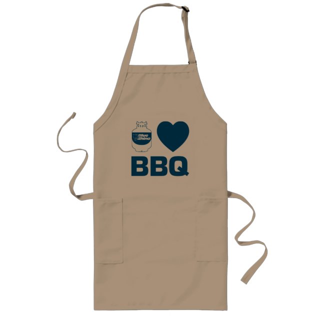 Tablier Long Blue Rhino "I Heart BBQ" (Devant)